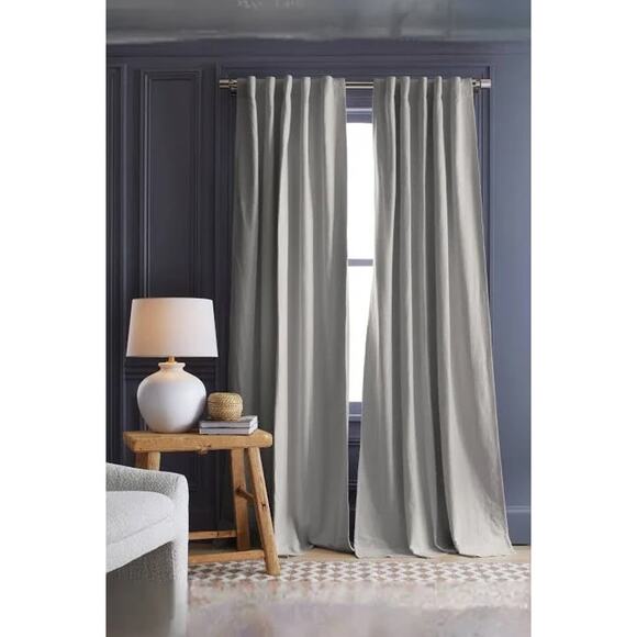 Quince Other - NwT QUINCE Cotton Slub Room Darkening Curtain 48x96 in Cloud